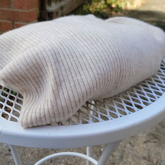 Cynthia Rowley wool cashmere open ribbed cardigan shawl color cream classic sz M - Picture 11 of 11